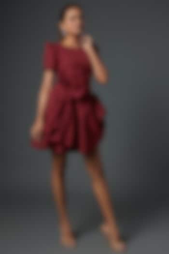 Red Khadi Mini Dress by Ada Malik