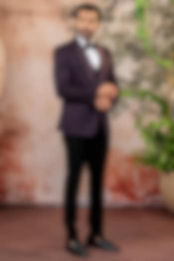 Purple Japanese Fabric Tuxedo Set by ADANI at Pernia's Pop Up Shop