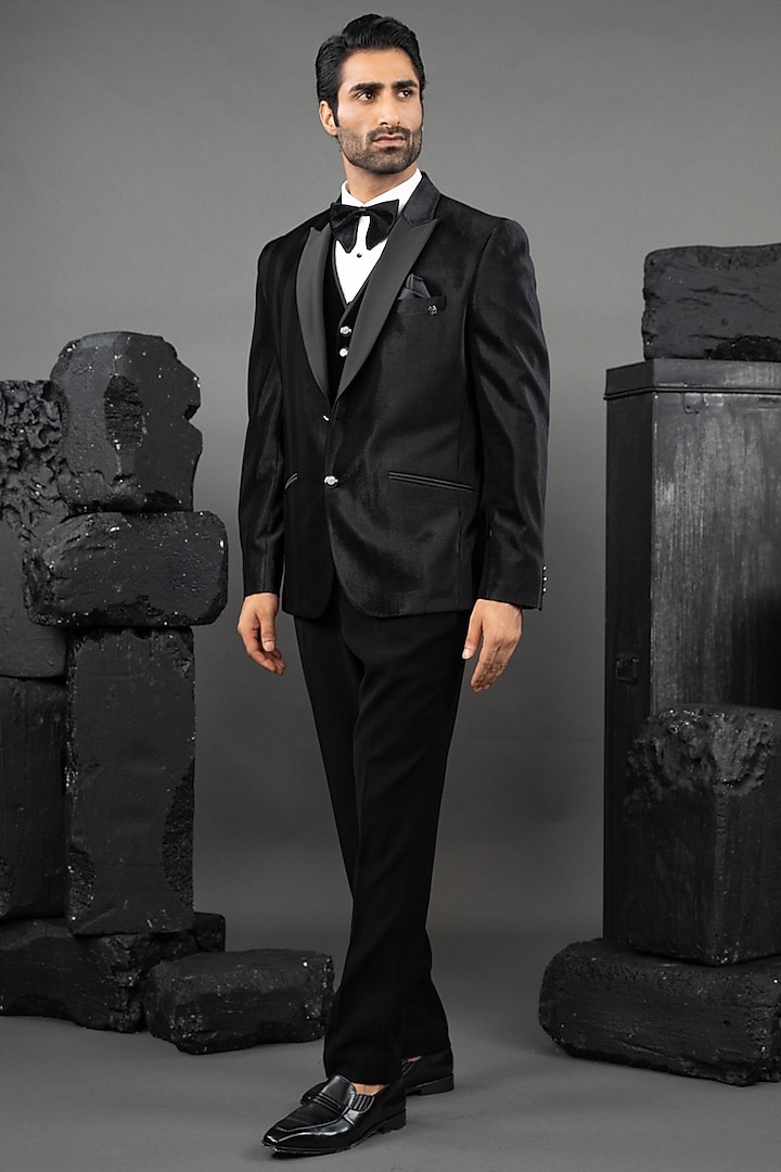 Black Velvet Tuxedo Set by ADANI at Pernia's Pop Up Shop
