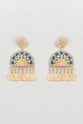 Gold Finish Jaipur Love Dangler Earrings by Aditi Bhatt