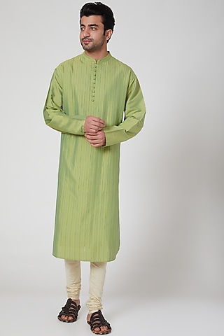 Green Kurta Set by Aditya Dugar