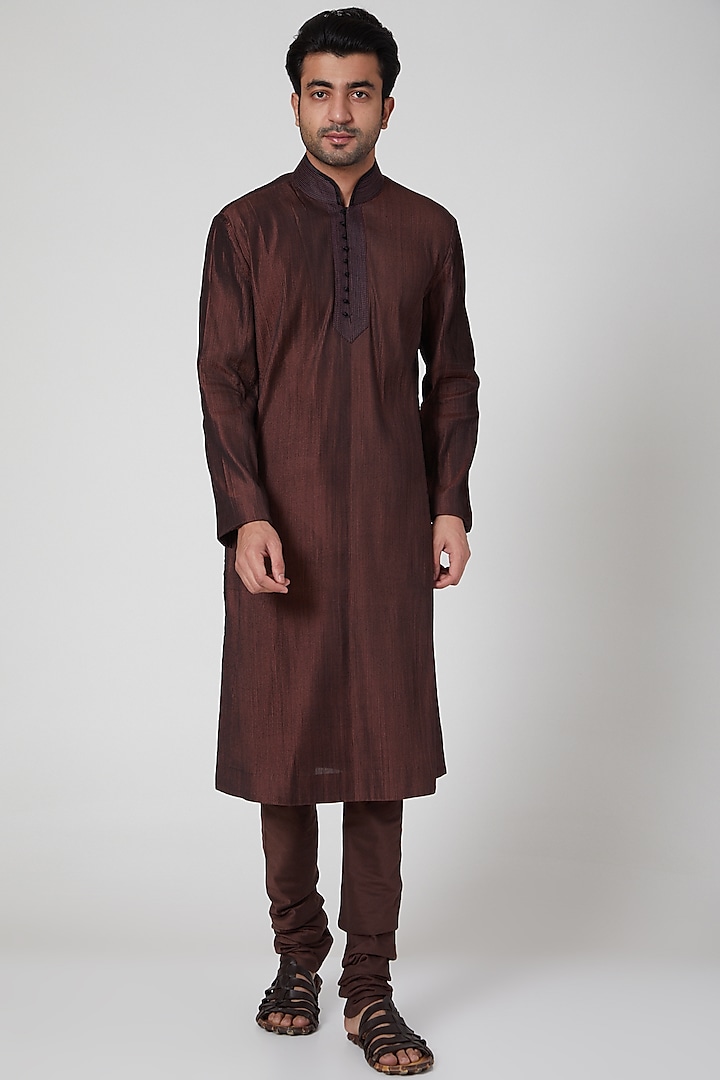 Brown Kurta Set by Aditya Dugar