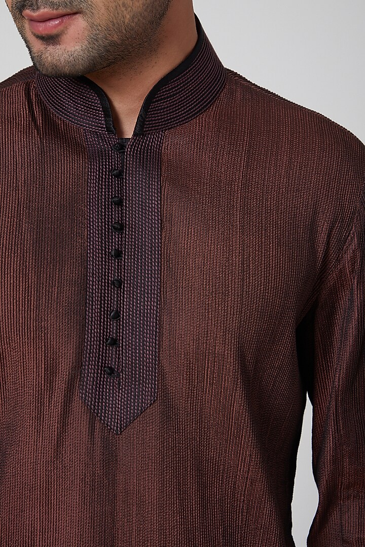 Brown Kurta Set by Aditya Dugar at Pernia's Pop Up Shop