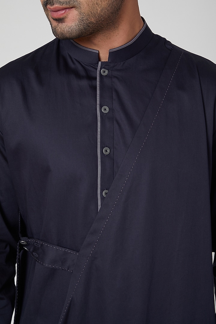 Black Kurta Set by Aditya Dugar at Pernia's Pop Up Shop