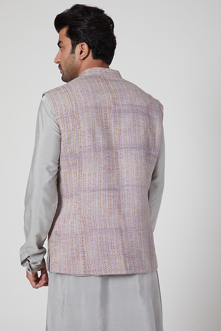 Mauve Classic Waistcoat by Aditya Dugar at Pernia's Pop Up Shop