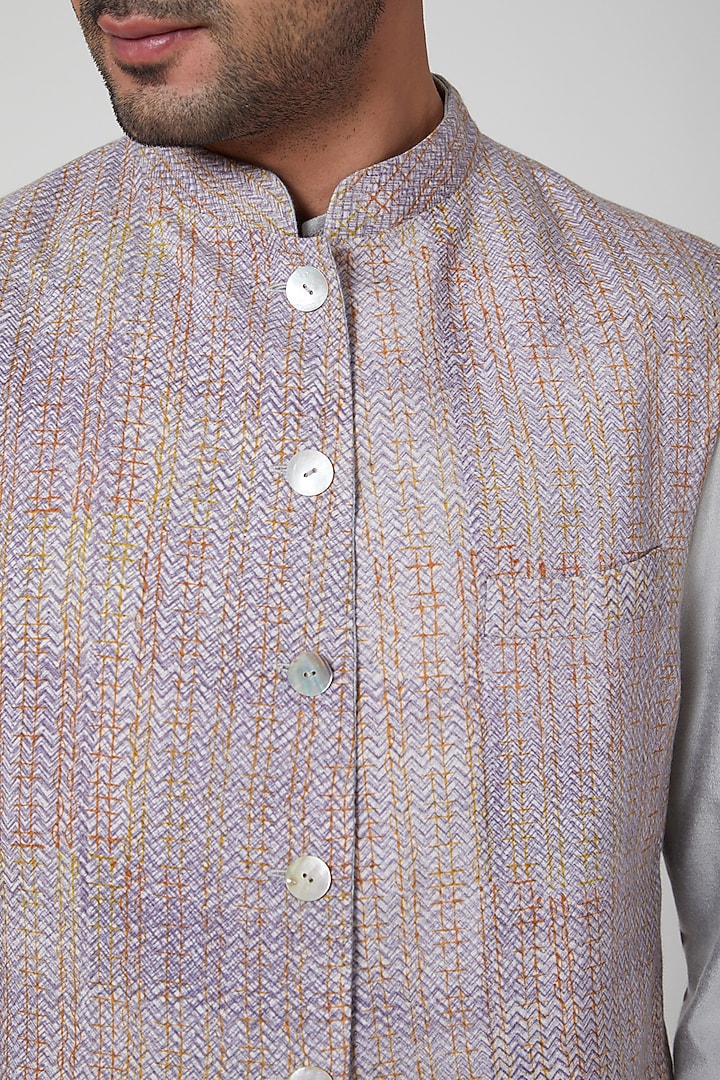 Mauve Classic Waistcoat by Aditya Dugar at Pernia's Pop Up Shop