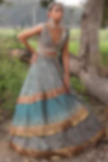Forest Green Embroidered Wedding Lehenga Set by Aditi Gupta at Pernia's Pop Up Shop