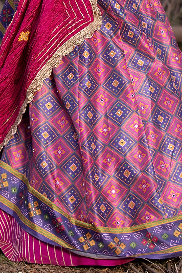 Pink & Blue Embroidered Wedding Lehenga Set by Aditi Gupta at Pernia's Pop Up Shop