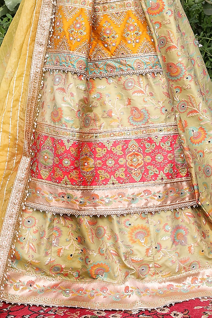 Pastel Green Embroidered Wedding Lehenga Set by Aditi Gupta at Pernia's Pop Up Shop