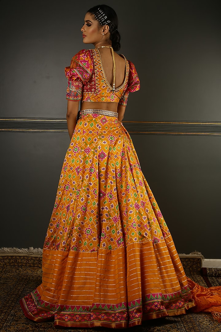 Yellow Silk Embroidered Wedding Lehenga Set by Aditi Gupta at Pernia's Pop Up Shop