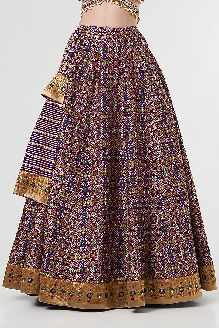 Wine Gota Embellished Wedding Lehenga Set by Aditi Gupta at Pernia's Pop Up Shop