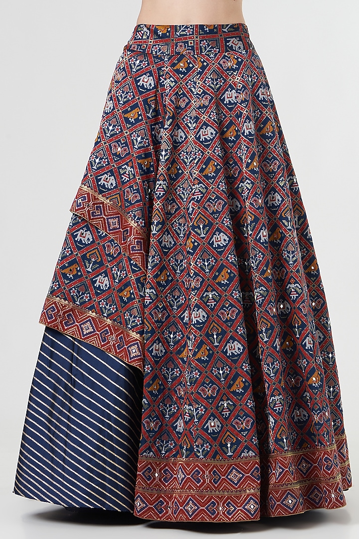 Cobalt Blue Gota Embroidered Wedding Lehenga Set by Aditi Gupta at Pernia's Pop Up Shop