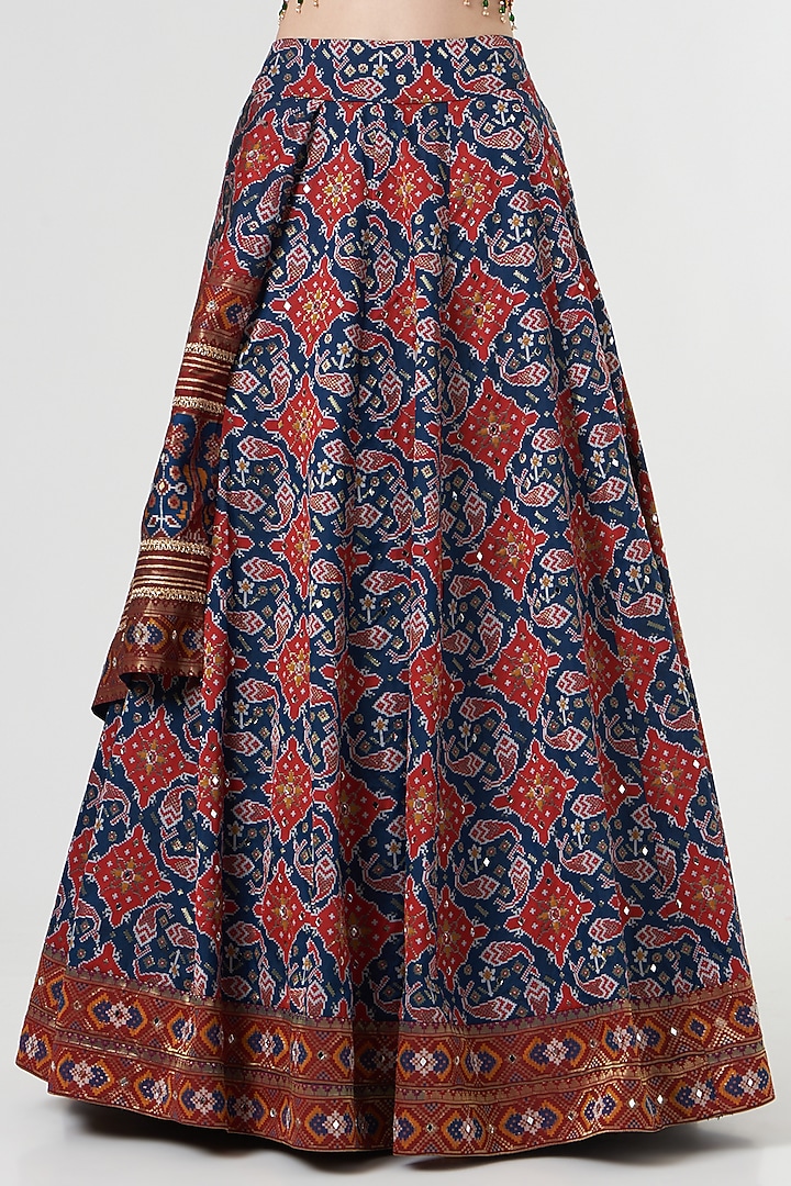 Cobalt Blue Silk Embroidered Wedding Lehenga Set by Aditi Gupta at Pernia's Pop Up Shop