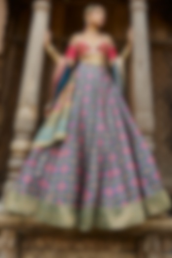 Teal Green Embroidered Wedding Lehenga Set by Aditi Gupta at Pernia's Pop Up Shop