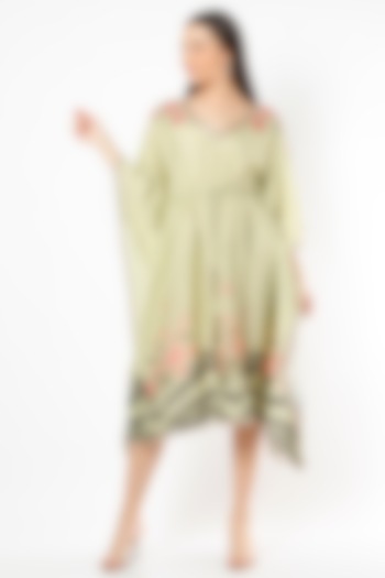 Sage Green Embroidered Kaftan  by Adah
