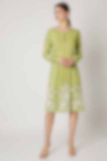 Lime Green Embroidered Tunic by Adah