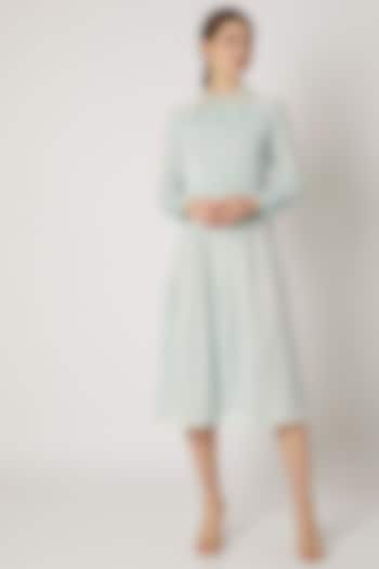 Sky Blue Embroidered Pleated Tunic by Adah