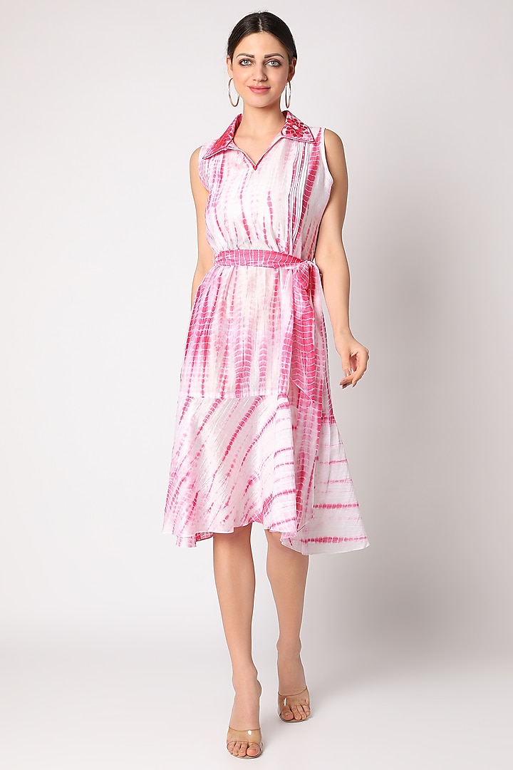 Blush Pink Tie & Dye Dress by Adah