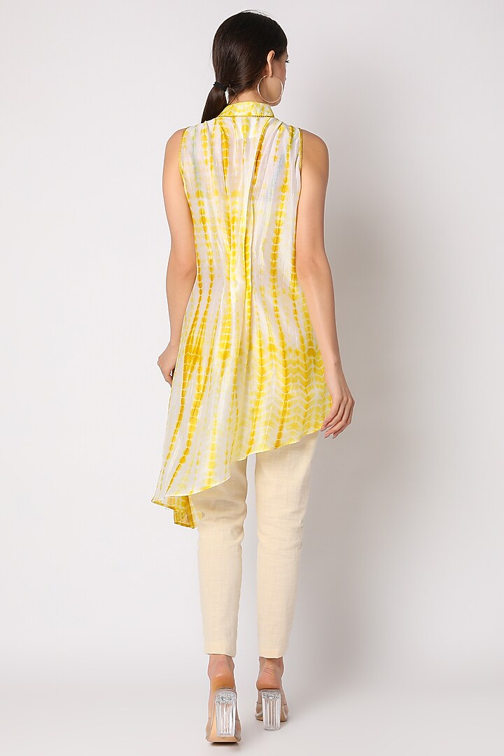 Yellow Tie & Dye Asymmetric Tunic by Adah at Pernia's Pop Up Shop