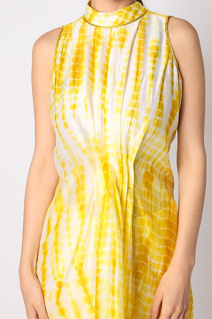 Yellow Tie & Dye Asymmetric Tunic by Adah at Pernia's Pop Up Shop