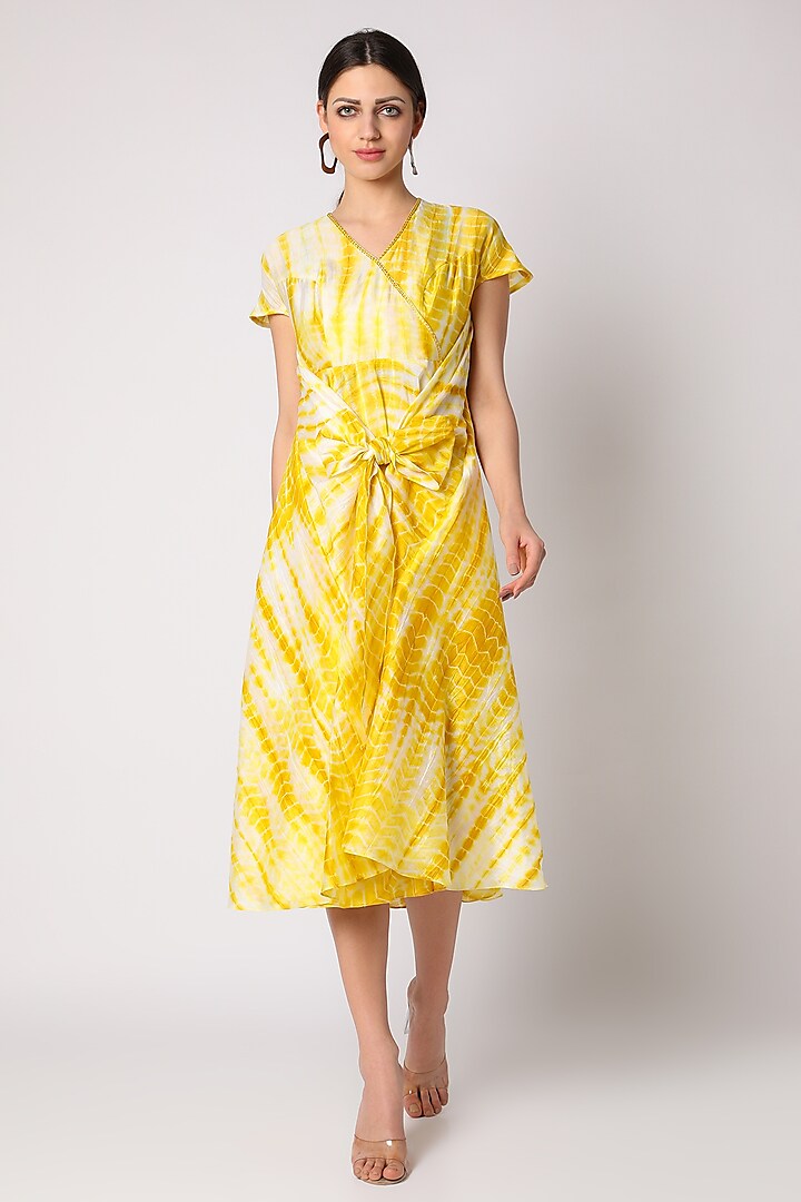 Yellow Tie & Dye Dress by Adah