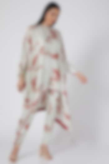 Mint Green Floral Printed High-Low Tunic by Adah at Pernia's Pop Up Shop