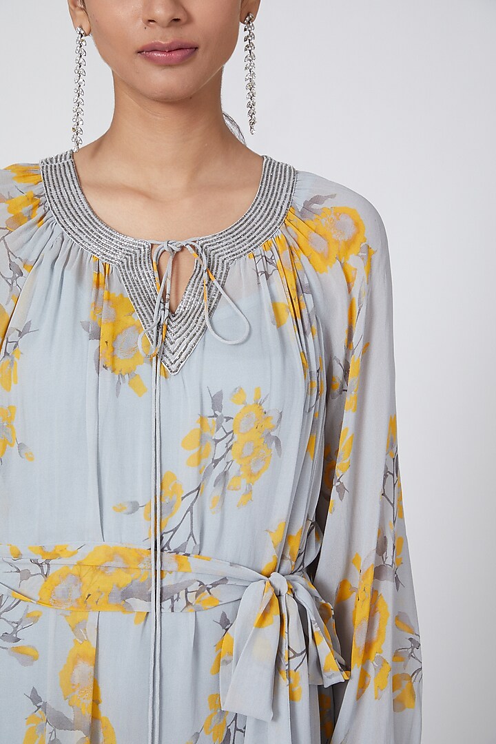 Grey Embroidered & Printed Tunic  by Adah at Pernia's Pop Up Shop