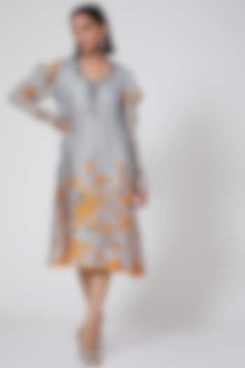 Grey Floral Printed Tunic by Adah at Pernia's Pop Up Shop