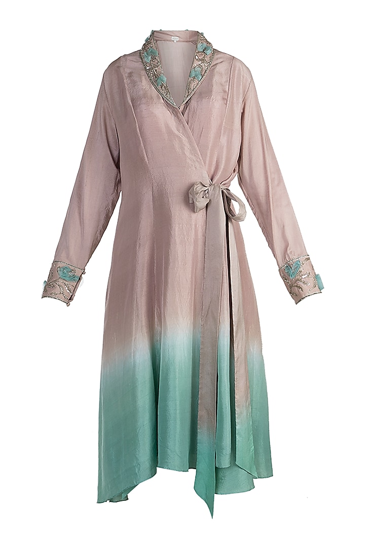Nude Embroidered Dip Dyed Tunic by Adah