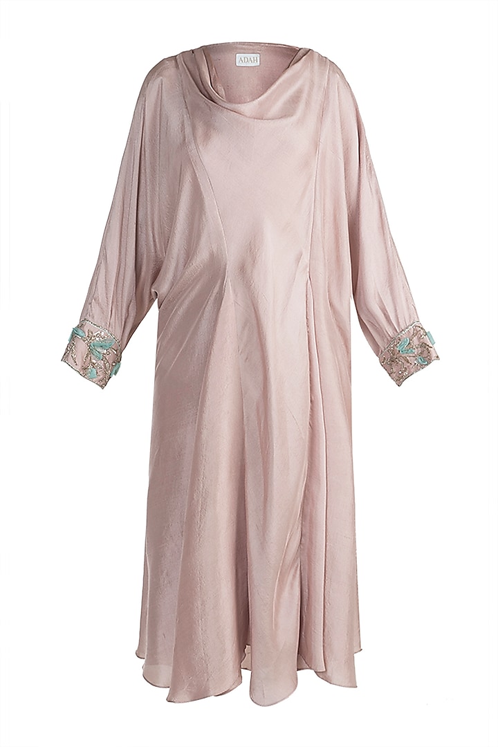 Nude Embroidered Asymmetrical Tunic by Adah