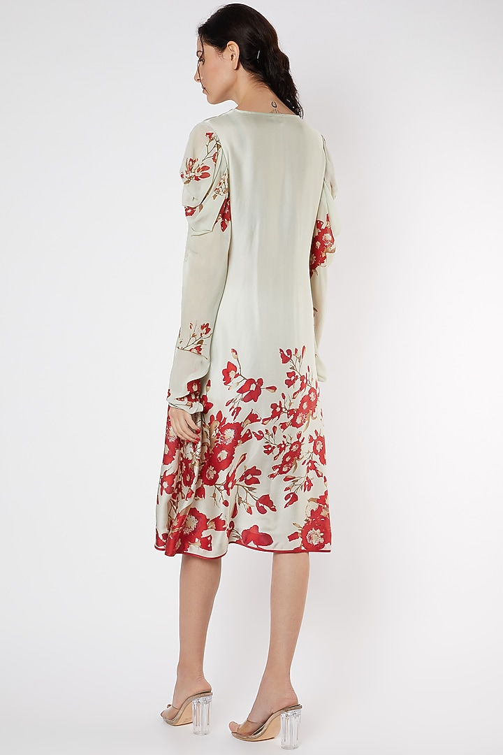 Mint Green & Red Tunic With Print by Adah at Pernia's Pop Up Shop