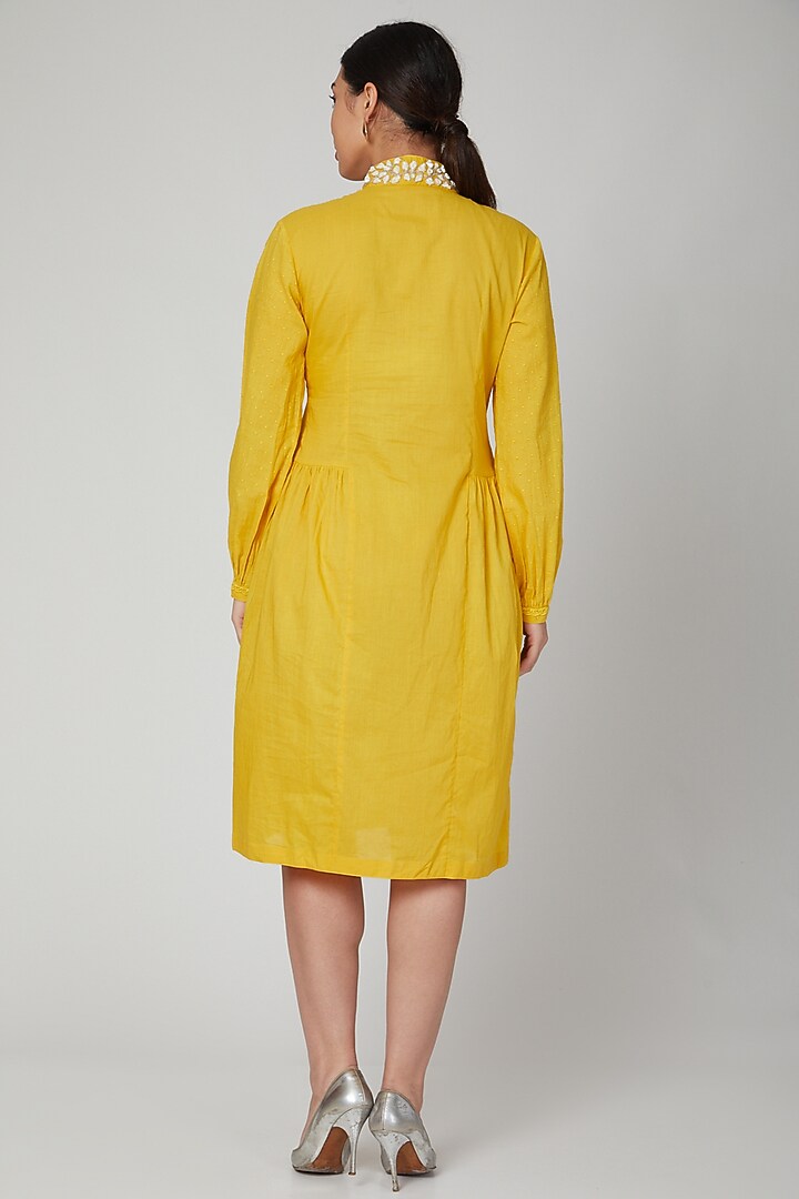 Yellow Floral Embroidered Tunic by Adah at Pernia's Pop Up Shop