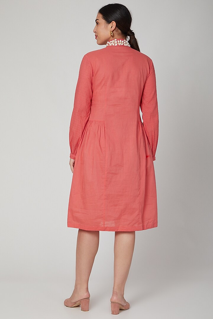 Coral Embroidered Shirt Tunic by Adah at Pernia's Pop Up Shop
