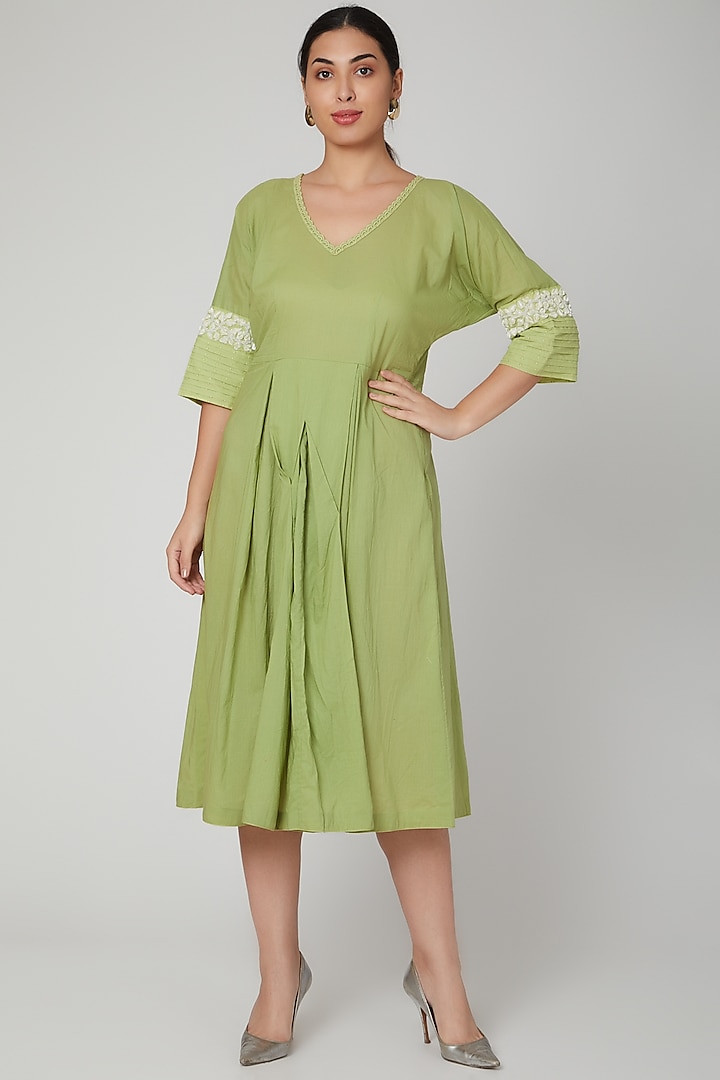 Mint Green Embroidered Tunic by Adah