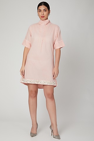 Blush Pink Embroidered Tunic by Adah