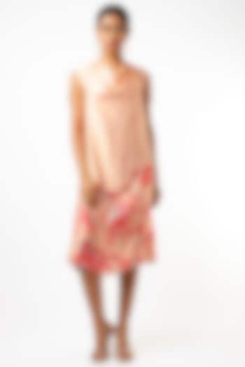 Peach Tunic With Red Floral Print by Adah at Pernia's Pop Up Shop