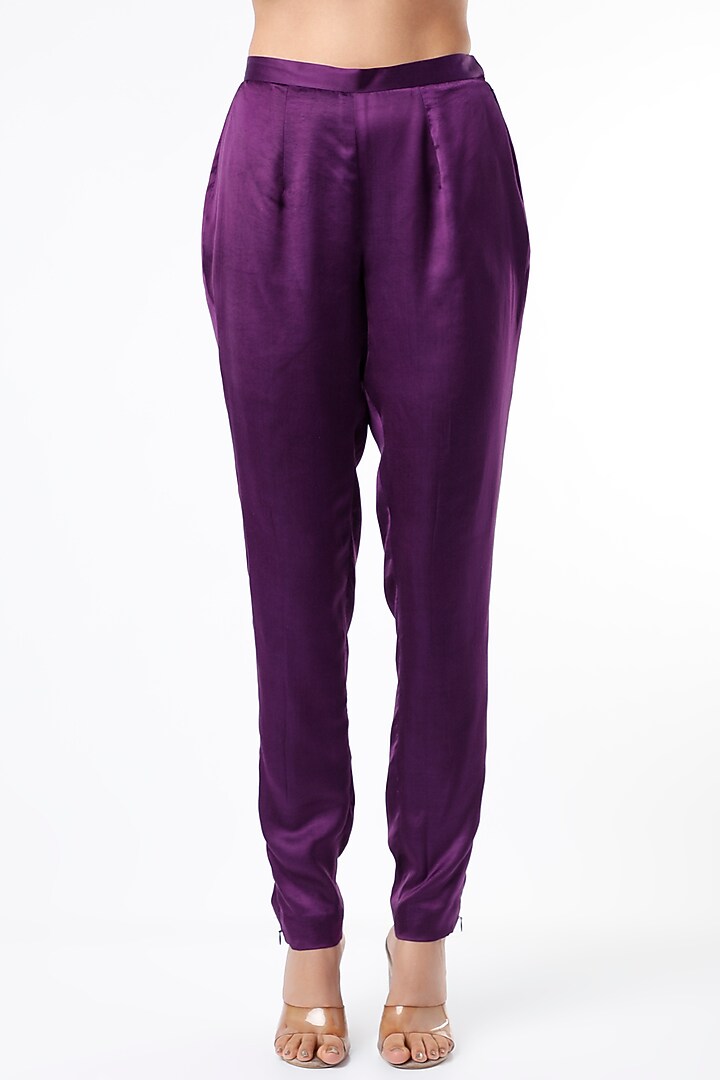 Purple Floral Printed Kurta Set by Adah at Pernia's Pop Up Shop