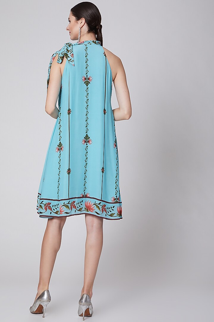 Turquoise Printed A-Line Tunic by Adah at Pernia's Pop Up Shop
