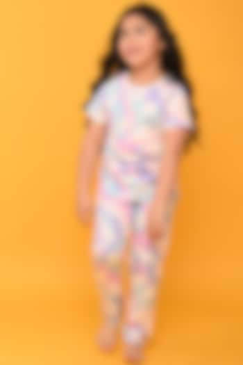 Purple Cotton Printed Night Suit Set For Girls by Anthrilo at Pernia's Pop Up Shop