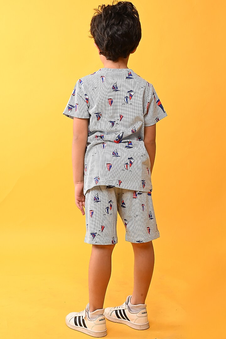Blue Cotton Jersey Printed Night Suit Set For Boys by Anthrilo at Pernia's Pop Up Shop