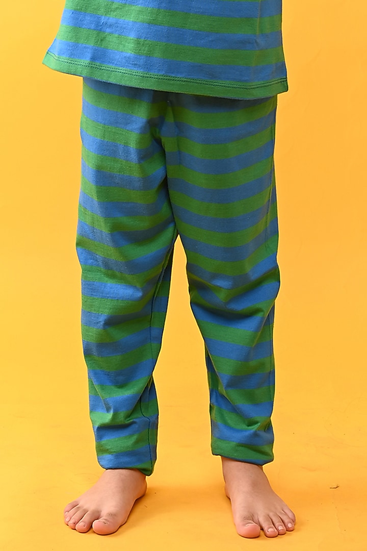 Green Cotton Jersey Printed Night Suit Set For Boys by Anthrilo at Pernia's Pop Up Shop