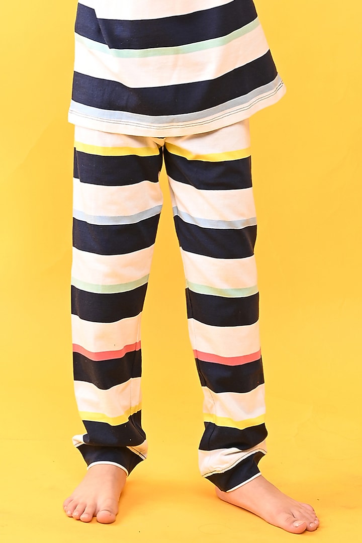 Navy Cotton Jersey Printed Night Suit Set For Boys by Anthrilo at Pernia's Pop Up Shop