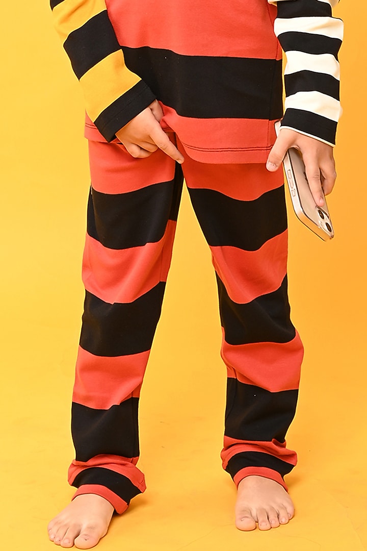 Red Cotton Jersey Printed Night Suit Set For Boys by Anthrilo at Pernia's Pop Up Shop