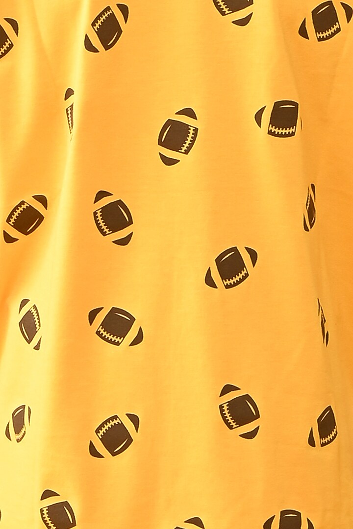 Yellow Cotton Jersey Printed Night Suit Set For Boys by Anthrilo at Pernia's Pop Up Shop