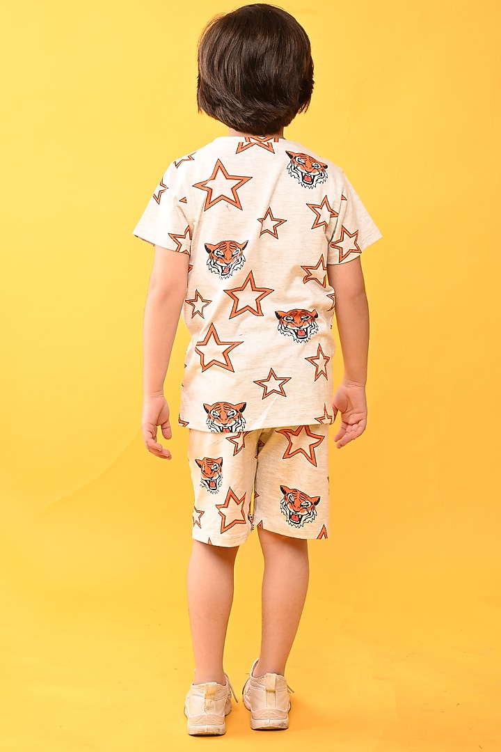 Grey Cotton Jersey Printed Night Suit Set For Boys by Anthrilo at Pernia's Pop Up Shop