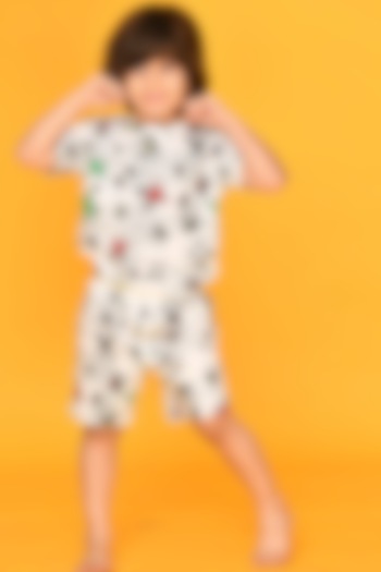 Multi-Coloured Printed Night Suit Set For Boys by Anthrilo at Pernia's Pop Up Shop