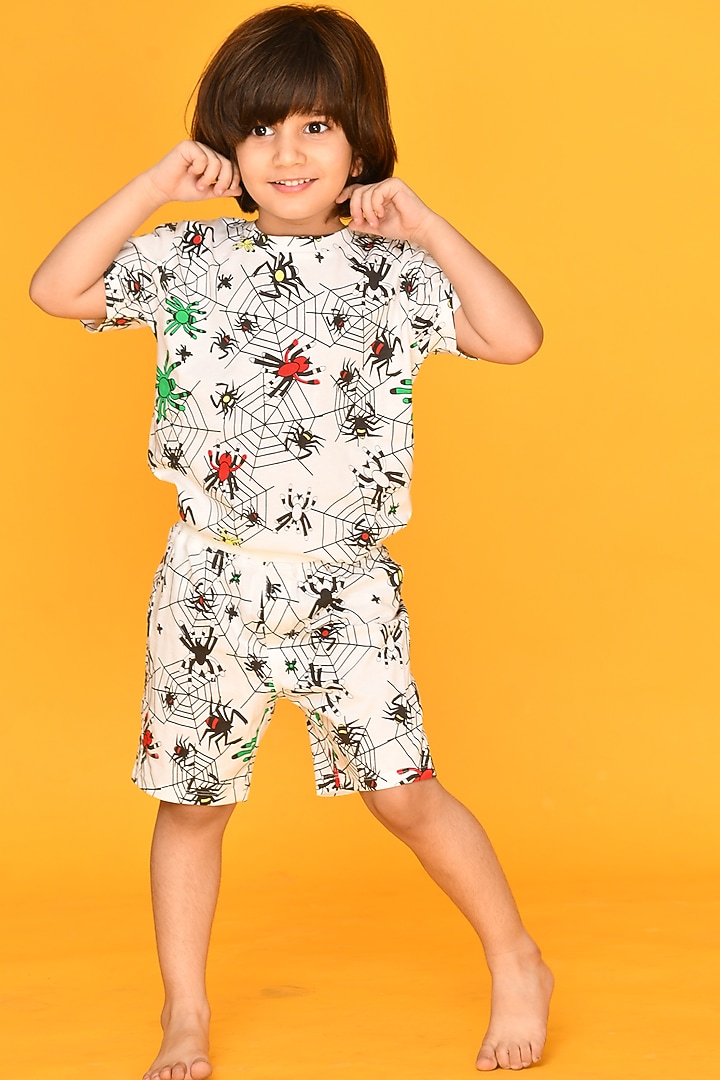 Multi-Coloured Printed Night Suit Set For Boys by Anthrilo at Pernia's Pop Up Shop