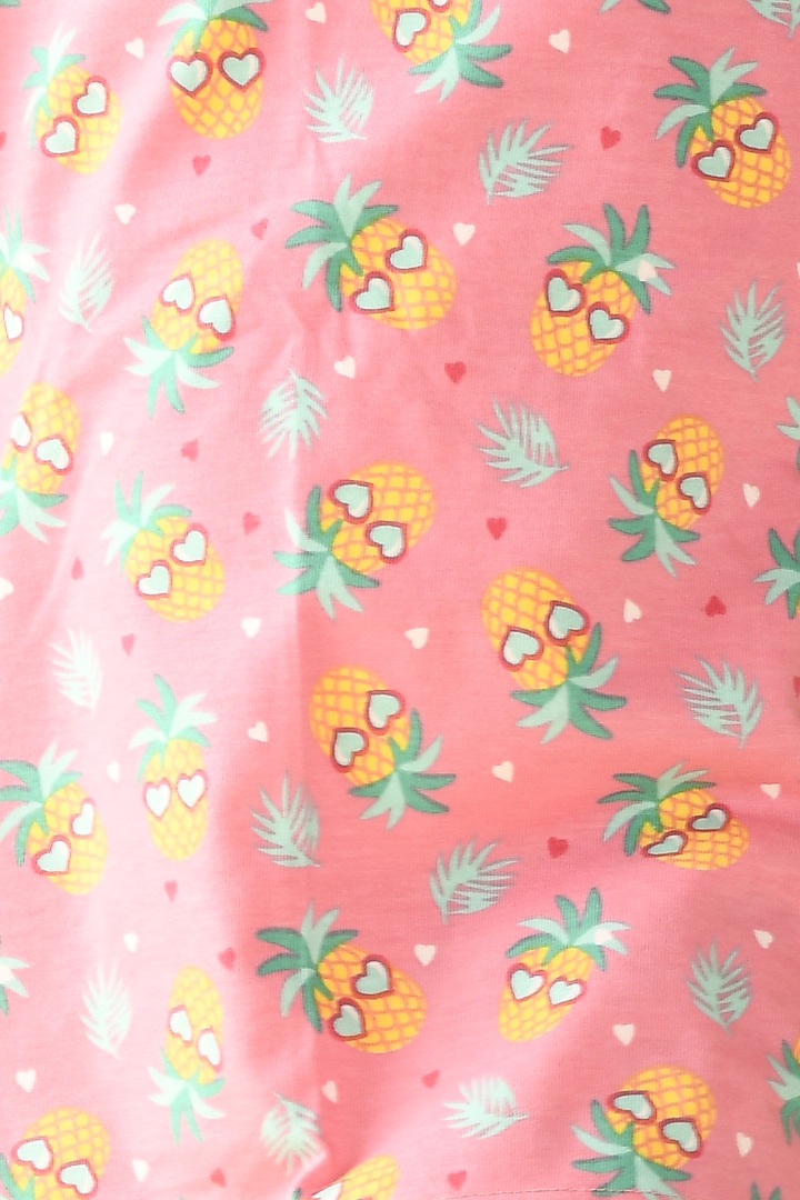 Pink Printed Night Suit Set For Girls by Anthrilo at Pernia's Pop Up Shop