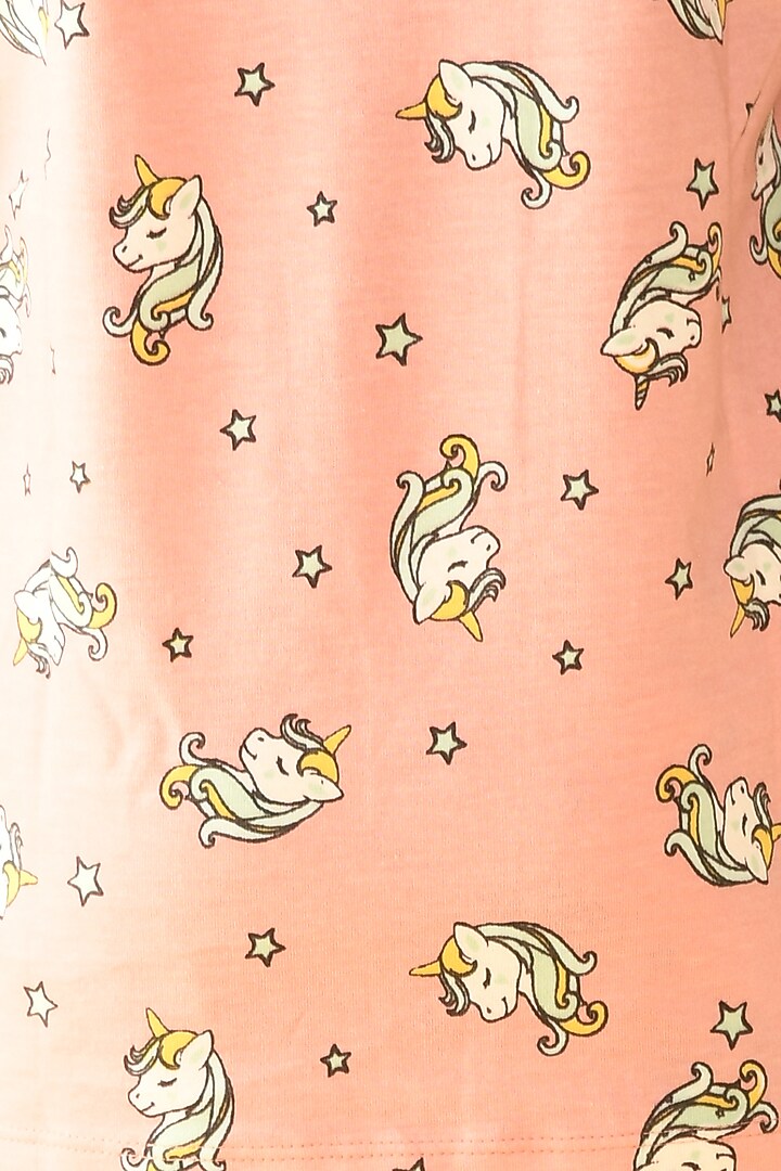 Pink Printed Night Suit Set For Girls by Anthrilo at Pernia's Pop Up Shop