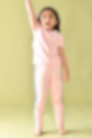 Blush Pink Printed Pant Set For Girls by Anthrilo at Pernia's Pop Up Shop